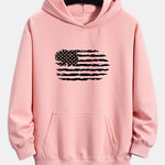 American Flag Print Relax Fit Hoodie