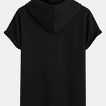Striped Jacquard Hooded Arc Hem T-Shirt