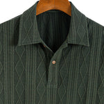 Knitted Geometric Rhombus Jacquard Polo