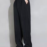Relax Fit Elastic Waist Straight Leg Trousers