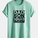 Regular Fit Dad And Son Squad Print Cotton T-Shirt