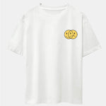 Happy And Sad Face Print Drop Shoulder Oversize T-Shirt