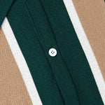 Striped Short Sleeve Button Up Sweater Polo
