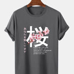 Slogan Cherry Blossom Print T-Shirt