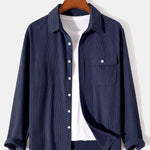Long Sleeve Flap Pocket Corduroy Shirt