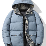 Camouflage Lined Pockets Hooded Puffer Coat