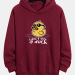 Yellow Duck With Sunglasses Print Relax Fit Hoodie