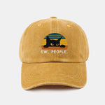 Black Cat Pattern Casual Decoration Washed Cotton Baseball Cap