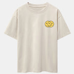 Happy And Sad Face Print Drop Shoulder Oversize T-Shirt