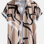 Abstract Print Button Up Shirt & Swim Shorts