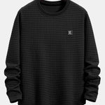 Long Sleeve Waffle Arc Hem T-Shirt & Jogger Pants