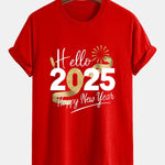 Regular Fit New Year 2025 Print Cotton T-Shirt