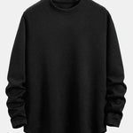 Long Sleeve Stripe Jacquard Arc Hem T-Shirt
