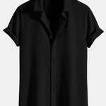 Muscle Fit Ribbed Button Up Shirt & Shorts