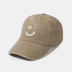 Smiley Face Pattern Classic Retro Washed Distressed Cotton Baseball Cap