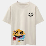 Graffiti Smiley Face Print Drop Shoulder Oversize T-Shirt