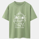 Cartoon Dinosaur Print Drop Shoulder Oversize T-Shirt