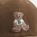 Bear Embroidery Print Corduroy Baseball Cap