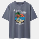 Skull Island Print Drop Shoulder Oversize T-Shirt