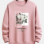 White Rose Slogan Print Relax Fit Sweatshirt