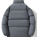 Funnel Neck Corduroy Puffer Coat