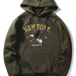 New York Eagle Print Hoodie