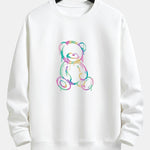 Colorful Dissolving Bear Print Relax Fit Sweatshirt