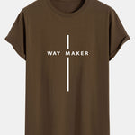 Way Maker Stripe Print Cotton Arc Hem T-Shirt