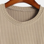 Muscle Fit Long Sleeved Ribbed T-Shirt