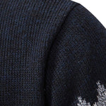 Geometric Pattern Zip Hooded Sweater
