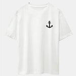 Anchor Print Drop Shoulder Oversize T-Shirt