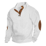 Men's Outdoor Stand Collar Long Sleeve Jacquard Knitted Pullover Sweatshirt