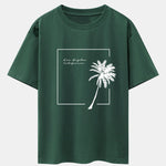 Los Angeles Palm Trees Print Drop Shoulder Oversize T-Shirt