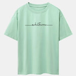 Handwritten Word Print Drop Shoulder Oversize T-Shirt