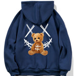 Smiley Bear Back Print Hoodie