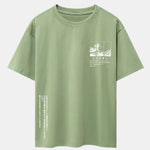 Waves Ukiyo-e Slogan Print Drop Shoulder Oversize T-Shirt