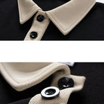 Relax Fit Contrast Waffle Polo Sweatshirt