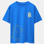 Fire-breathing Dinosaur Print Drop Shoulder Oversize T-Shirt