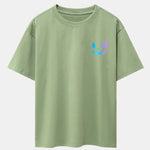 Colorful Evil Face Print Drop Shoulder Oversize T-Shirt