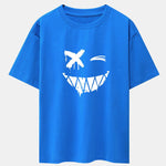 Dissolved Smiley Face Print Drop Shoulder Oversize T-Shirt