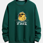 Yellow Duck With Sunglasses Print Relax Fit Sweatshirt