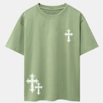 Cross Print Drop Shoulder Oversize T-Shirt