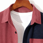 Long Sleeve Two Tone Corduroy Overshirt