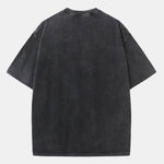 Gothic Los Angeles Print Washed Distressed Drop Shoulder T-Shirt & Jersey Shorts