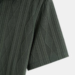 Knitted Geometric Rhombus Jacquard Polo