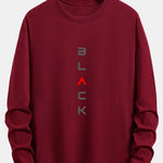 Long Sleeve Black Print Cotton T-Shirt