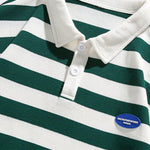 Relax Fit Waffle Striped Polo Sweatshirt