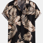 Tropical Print Shirt & Linen Cotton Blend Cropped Pants