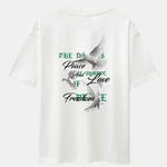 Dove Slogan Back Print Drop Shoulder Oversize T-Shirt