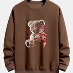 Simple Bear Print Relax Fit Sweatshirt
